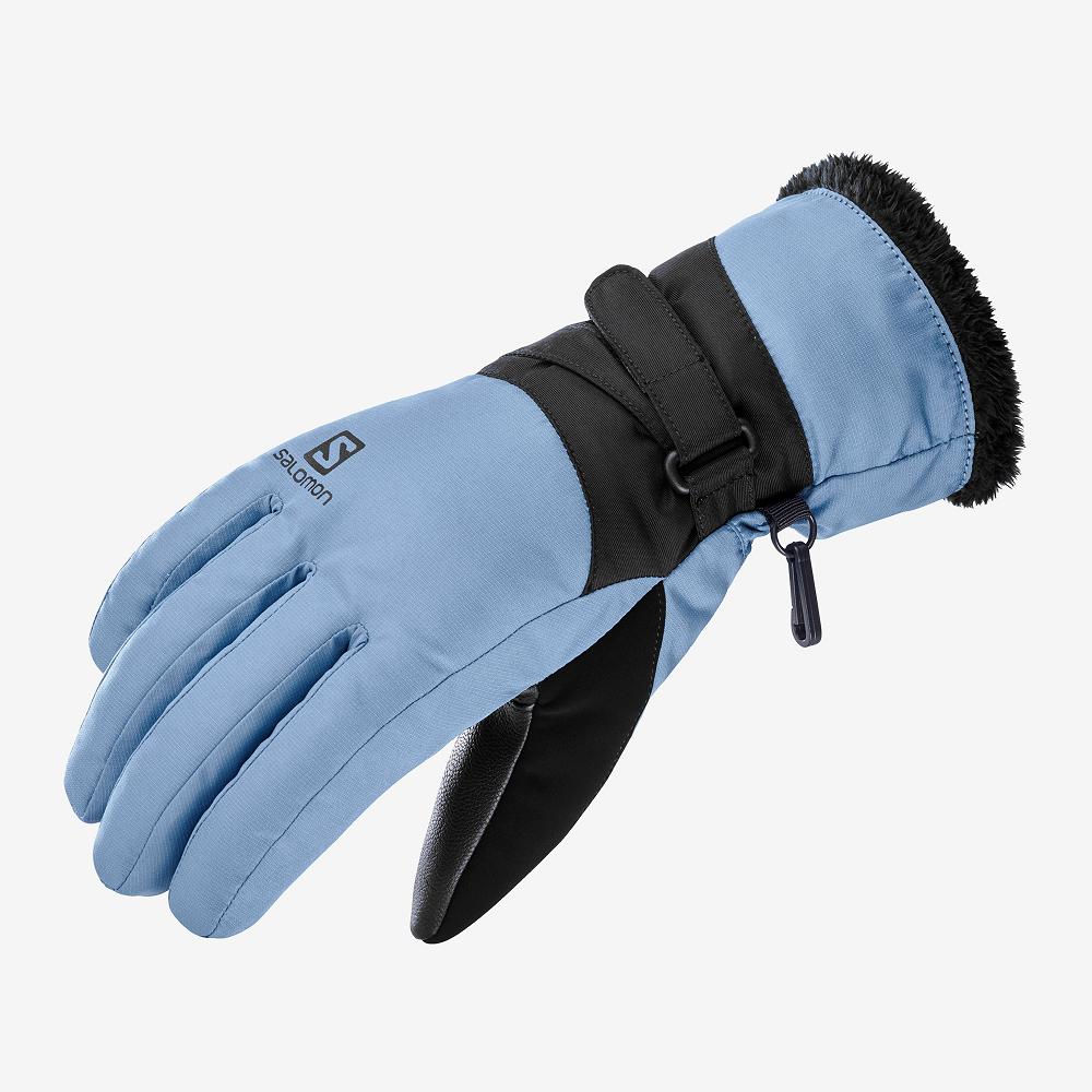 Salomon Israel FORCE DRY W - Womens Gloves - Blue (XGOY-09263)